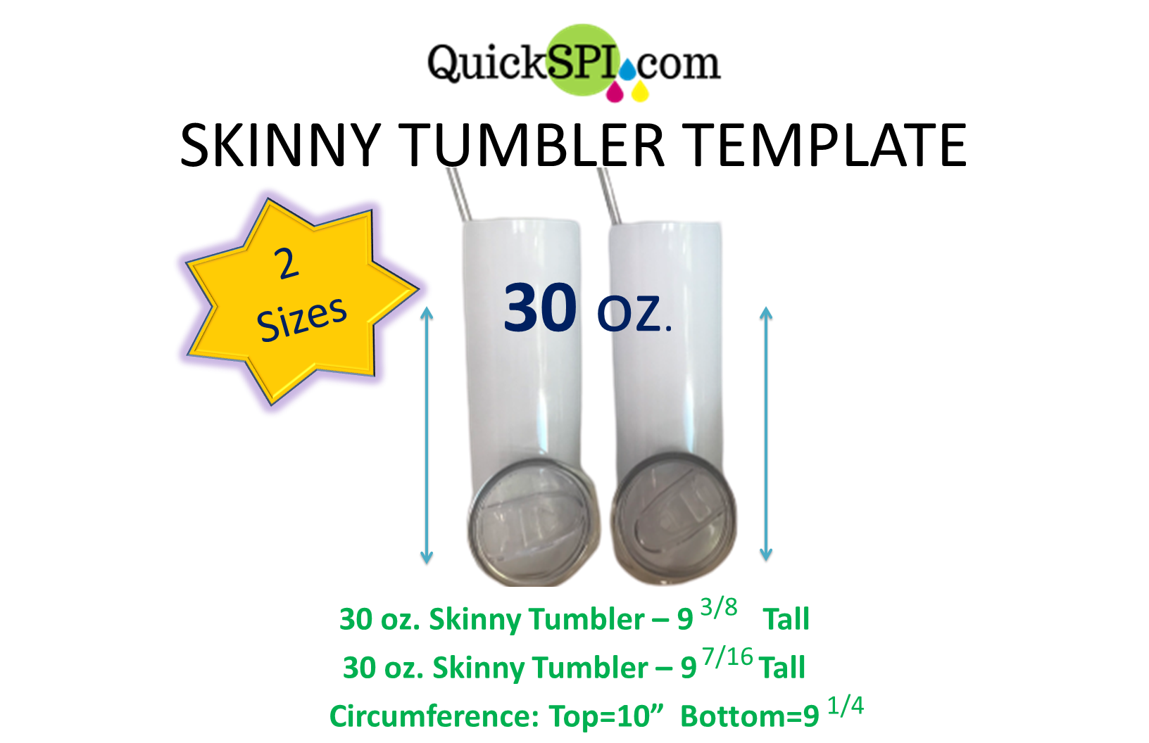 30 oz. Skinny Tumbler Template Sublimation for Beginners